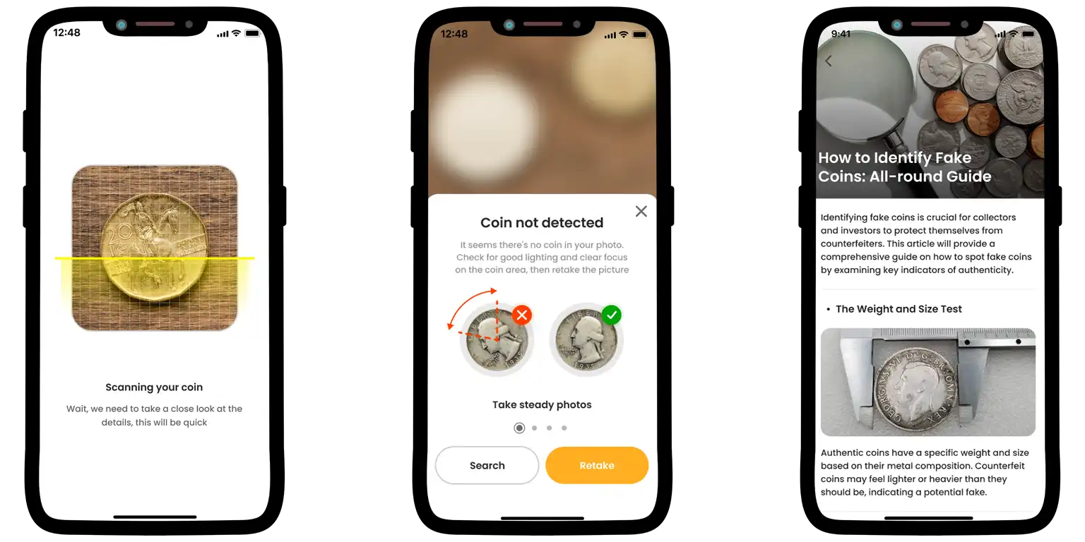 Coin ID Scanner usage.